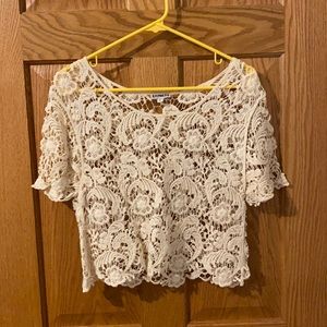 Express lace cropped top